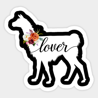 Llama Lover Watercolor Floral Sticker